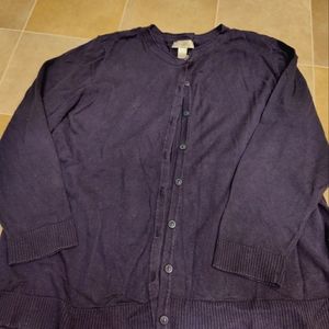 CJ Banks Button-down Navy 3/4 Sleeve Cardigan